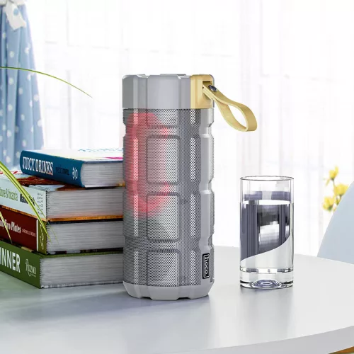 HOCO vezeték nélküli bluetooth hangszóró - HOCO HC7 Pleasant LED Flashing True  Wireless Speaker - szürke
