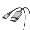HOCO Lightning - HDMI kábel 2 m-es vezetékkel - HOCO UA15 Lightning to HDMI     Adapter Full HD - fekete/szürke
