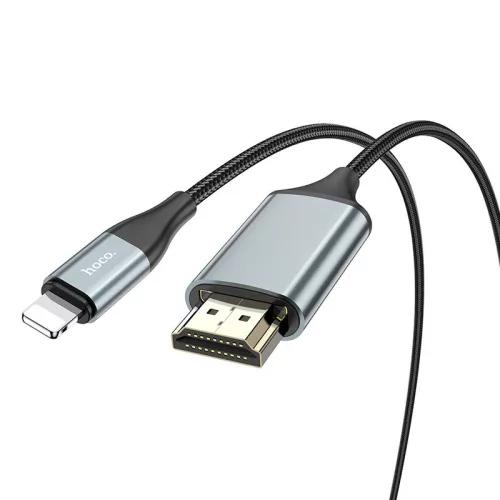 HOCO Lightning - HDMI kábel 2 m-es vezetékkel - HOCO UA15 Lightning to HDMI     Adapter Full HD - fekete/szürke