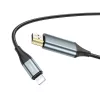 HOCO Lightning - HDMI kábel 2 m-es vezetékkel - HOCO UA15 Lightning to HDMI     Adapter Full HD - fekete/szürke