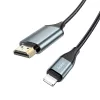 HOCO Lightning - HDMI kábel 2 m-es vezetékkel - HOCO UA15 Lightning to HDMI     Adapter Full HD - fekete/szürke
