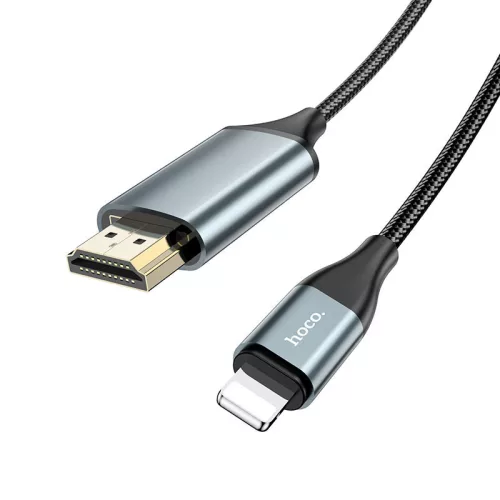HOCO Lightning - HDMI kábel 2 m-es vezetékkel - HOCO UA15 Lightning to HDMI     Adapter Full HD - fekete/szürke