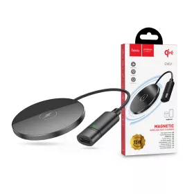   HOCO Qi univerzális vezeték nélküli töltő állomás - 15W - HOCO CW31 Magnetic    MagSafe Fast Charger - fekete