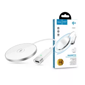   HOCO Qi univerzális vezeték nélküli töltő állomás - 15W - HOCO CW31 Magnetic    MagSafe Fast Charger - fehér