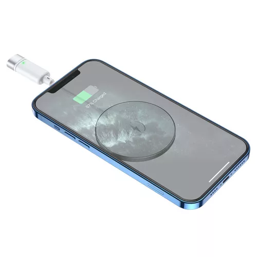 HOCO Qi univerzális vezeték nélküli töltő állomás - 15W - HOCO CW31 Magnetic    MagSafe Fast Charger - fehér