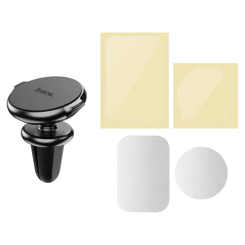 Univerzális szellőzőrácsba illeszthető mágneses PDA/GSM autós tartó - HOCO CA88 Metal Magnetic Car Holder - fekete