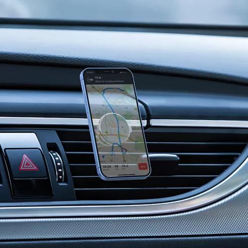Univerzális szellőzőrácsba illeszthető mágneses PDA/GSM autós tartó - HOCO CA88 Metal Magnetic Car Holder - fekete