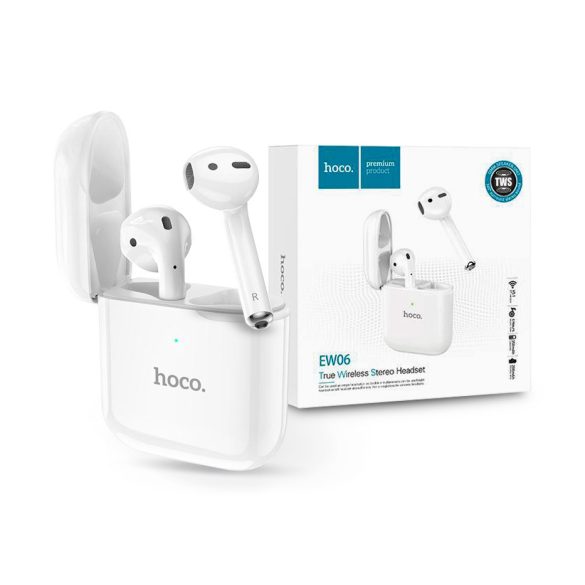 HOCO TWS Bluetooth sztereó headset v5.1 + töltőtok - HOCO EW06 True Wireless    Earphones with Charging Case - fehér