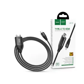   HOCO Type-C - HDMI kábel 2 m-es vezetékkel - HOCO UA16 Type-C to HDMI Adapter 4KUltra HD - fekete