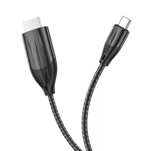 HOCO Type-C - HDMI kábel 2 m-es vezetékkel - HOCO UA16 Type-C to HDMI Adapter 4KUltra HD - fekete