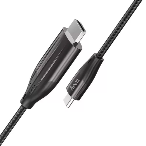 HOCO Type-C - HDMI kábel 2 m-es vezetékkel - HOCO UA16 Type-C to HDMI Adapter 4KUltra HD - fekete