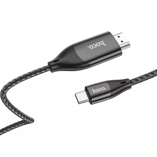 HOCO Type-C - HDMI kábel 2 m-es vezetékkel - HOCO UA16 Type-C to HDMI Adapter 4KUltra HD - fekete