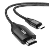 HOCO Type-C - HDMI kábel 2 m-es vezetékkel - HOCO UA16 Type-C to HDMI Adapter 4KUltra HD - fekete