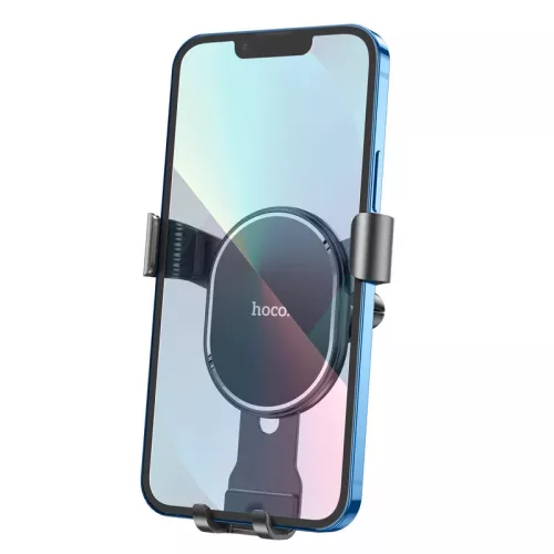Univerzális szellőzőrácsba illeszthető PDA/GSM autós tartó 4,5-6,7" méretű      készülékekhez - HOCO CA56 Plus Metal In-Car Holder - fekete