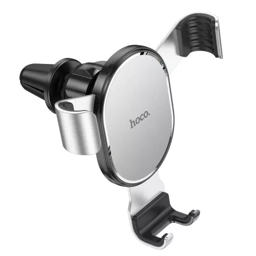HOCO univerzális szellőzőrácsba illeszthető  autós tartó 4,5-6,7" méretű        készülékekhez - HOCO CA56 Plus Metal In-Car Holder - ezüst