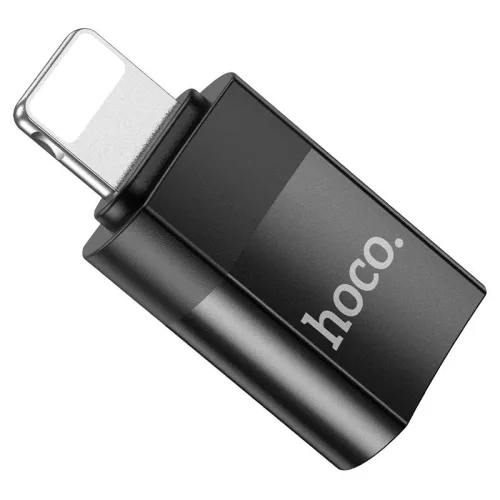 HOCO USB Type-C  - Lightning adapter - HOCO UA17 USB-C To Lightning Adapter - 2A- fekete