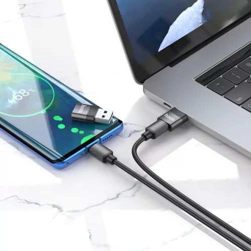 USB Type-C - USB OTG adapter - HOCO UA17 - fekete