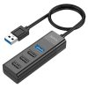 HOCO USB-A elosztó/adapter USB 3.0 + 3x USB 2.0 csatlakozóval - HOCO HB25 4in1  Converter - fekete