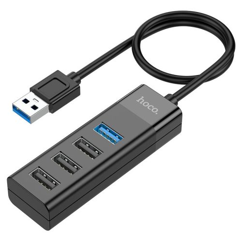 HOCO USB-A elosztó/adapter USB 3.0 + 3x USB 2.0 csatlakozóval - HOCO HB25 4in1  Converter - fekete