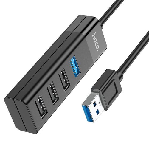 HOCO USB-A elosztó/adapter USB 3.0 + 3x USB 2.0 csatlakozóval - HOCO HB25 4in1  Converter - fekete