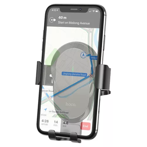 HOCO szellőzőrácsba illeszthető vezeték nélküli autós tartó/gyorstöltő - 15 W - HOCO CA105 Wireless Charging Car Holder - fekete