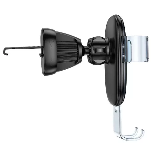 HOCO univerzális szellőzőrácsba illeszthető  autós tartó 4,7-7'' méretű készülékekhez - HOCO H7 Gravity Air Vent Car Holder - fekete