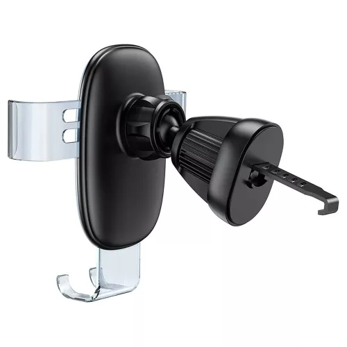 HOCO univerzális szellőzőrácsba illeszthető  autós tartó 4,7-7'' méretű készülékekhez - HOCO H7 Gravity Air Vent Car Holder - fekete