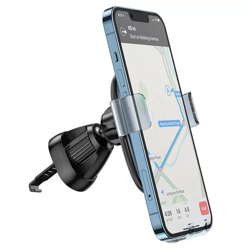 HOCO univerzális szellőzőrácsba illeszthető  autós tartó 4,7-7'' méretű készülékekhez - HOCO H7 Gravity Air Vent Car Holder - fekete