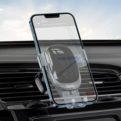 HOCO univerzális szellőzőrácsba illeszthető  autós tartó 4,7-7'' méretű készülékekhez - HOCO H7 Gravity Air Vent Car Holder - fekete