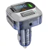 HOCO Bluetooth FM-transmitter/szivargyújtó töltő - 2xUSB + AUX + MP3 + PD30W +  QC 3.0 - HOCO E75 - ezüst