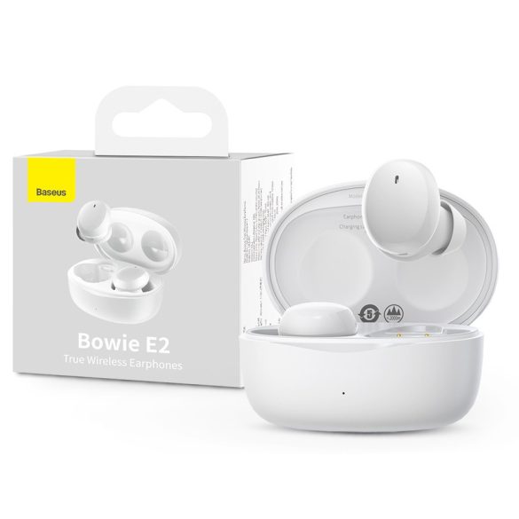 Baseus TWS Bluetooth sztereó headset v5.2 + töltőtok - Baseus Bowie E2 True Wireless Earphones with Charging Case - fehér