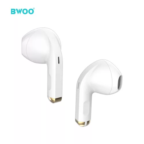 BWOO TWS Bluetooth sztereó headset v5.1 + töltőtok - BWOO BW66 True Wireless    Earphones with Charging Case - fehér