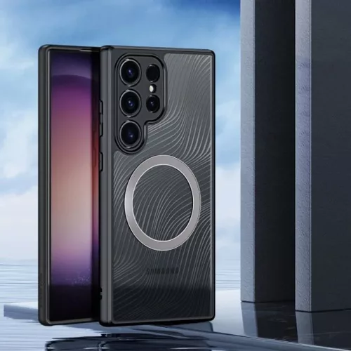 Samsung SM-S928 Galaxy S24 Ultra hátlap - Dux Ducis Aimo MagSafe Series - fekete/átlátszó