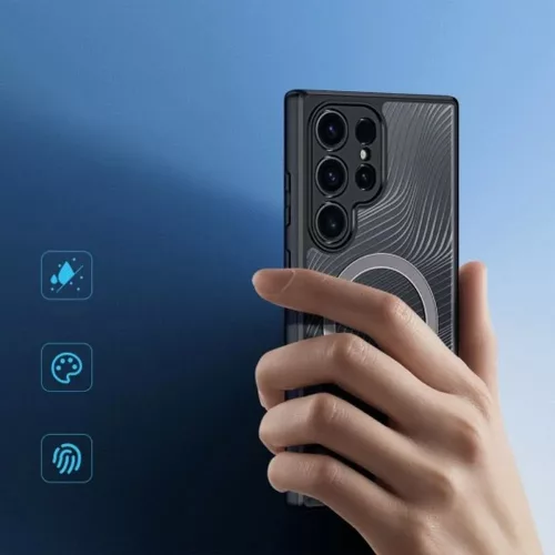 Samsung SM-S928 Galaxy S24 Ultra hátlap - Dux Ducis Aimo MagSafe Series - fekete/átlátszó