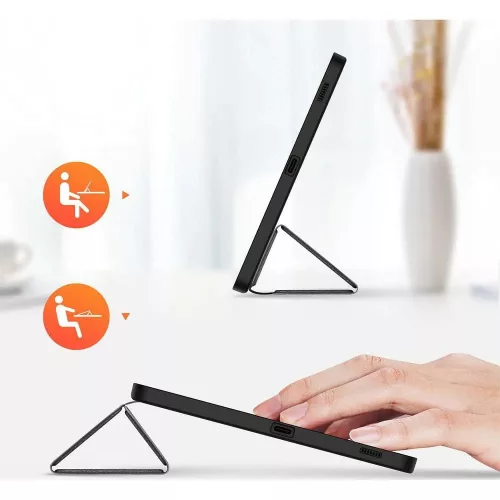 Samsung X510/X516B Galaxy Tab S9 FE 10.9 tablet tok (Smart Case) on/off funkcióval, Pencil tartóval - Dux Ducis Domo Series - fekete