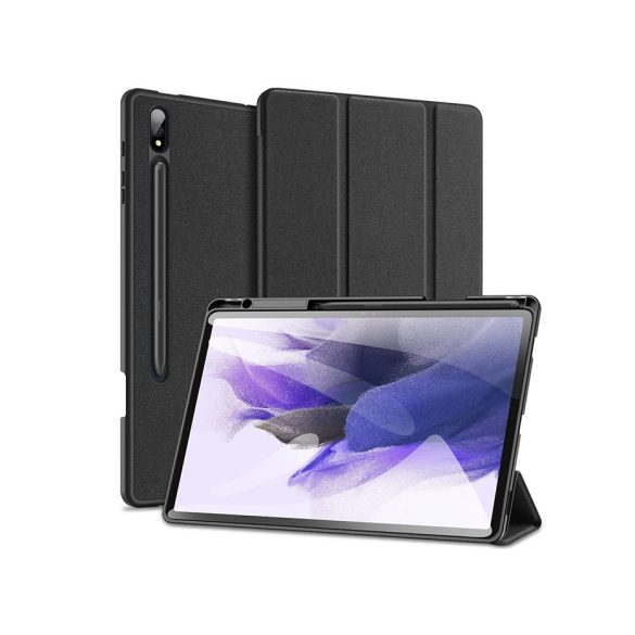 Samsung X810/X816B Galaxy Tab S9+ 12.4 tablet tok (Smart Case) on/off funkcióval, Pencil tartóval - Dux Ducis Domo Series - fekete