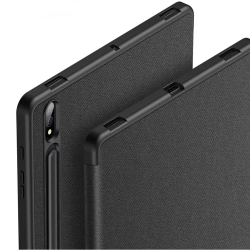 Samsung X810/X816B Galaxy Tab S9+ 12.4 tablet tok (Smart Case) on/off funkcióval, Pencil tartóval - Dux Ducis Domo Series - fekete