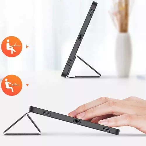 Samsung X810/X816B Galaxy Tab S9+ 12.4 tablet tok (Smart Case) on/off funkcióval, Pencil tartóval - Dux Ducis Domo Series - fekete