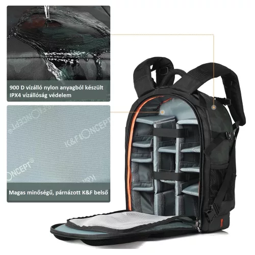KandF Concept Beta Backpack 22 literes, fotós hátizsák, vízálló