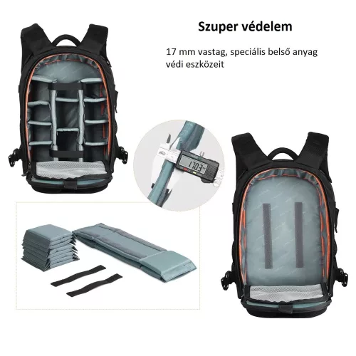 KandF Concept Beta Backpack 22 literes, fotós hátizsák, vízálló