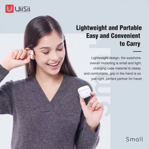 UiiSii Bluetooth sztereó headset v5.0 + töltőtok - UiiSii TWS27 True Wireless   Stereo Earphone - fehér