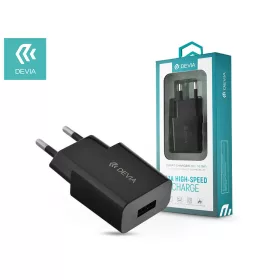   Devia USB hálózati töltő adapter - Devia Smart USB Fast Charge - 5V/2,1A -      fekete