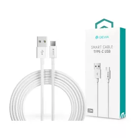  Devia USB - USB Type-C adat- és töltőkábel 2 m-es vezetékkel - Devia Smart USB  Type-C 2.0 Cable - fehér