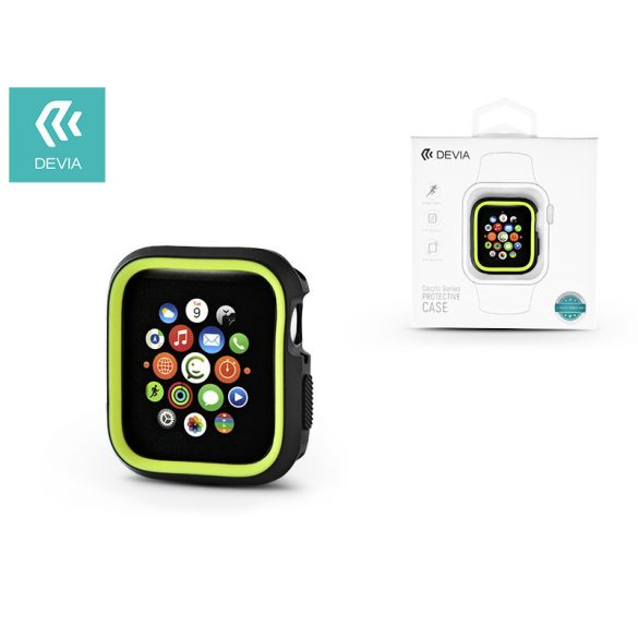 Apple Watch 4 védőtok - Devia Dazzle Series 40 mm - fekete/neon zöld