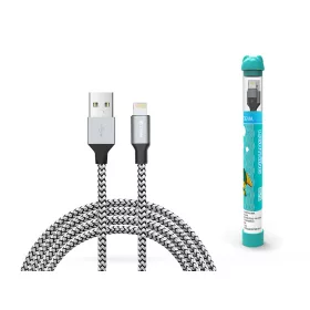   Devia USB - Lightning  töltő- és adatkábel 1 m-es vezetékkel - Devia Tube       Lightning USB 2.4A - ezüst/fekete