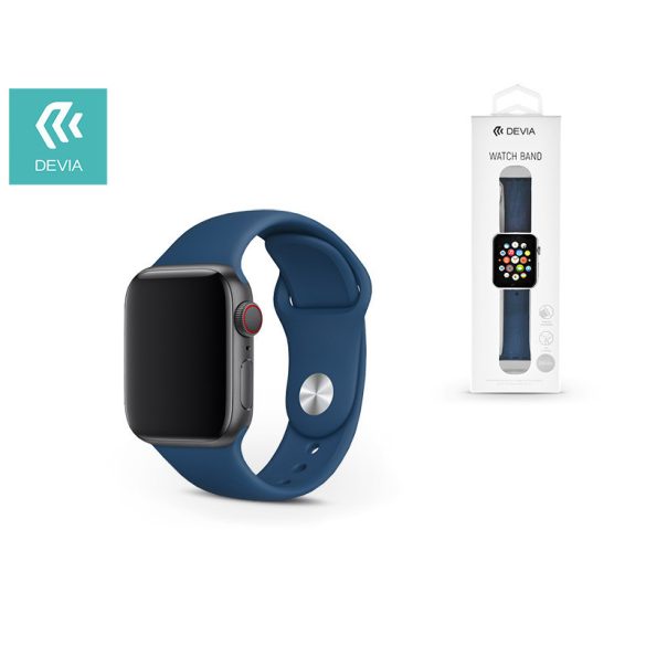 Apple Watch lyukacsos sport szíj - Devia Deluxe Series Sport Band - 38/40/41 mm - kék