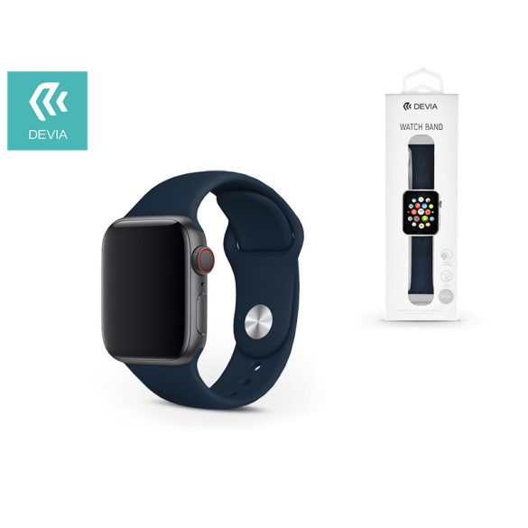 Apple Watch lyukacsos sport szíj - Devia Deluxe Series Sport Band - 42/44/45/49 mm - sötétkék