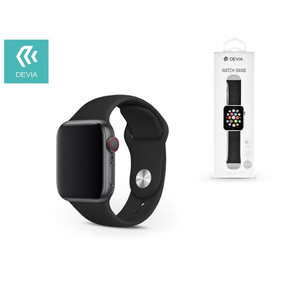 Apple Watch lyukacsos sport szíj - Devia Deluxe Series Sport Band - 42/44/45/49 mm - fekete