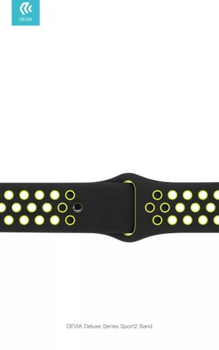 Apple Watch lyukacsos sport szíj - Devia Deluxe Series Sport2 Band - 42/44/45/49mm - fehér/fekete