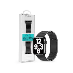   Apple Watch fém szíj - Devia Elegant Series Link Bracelet - 42/44/45/49 mm - fekete